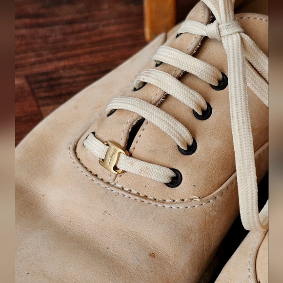 Salvatore Ferragamo Beige Leather Sneakers - Picture 4 of 11